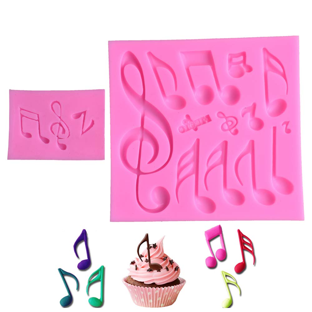 Lhbfcy Music Notes Border Silicone Music Notes Silicone Mold Candy Music Note Fondant Multi Silicone Mould Decorating Tool Baking Chocolate Silicone Mould for Cake Decorating Polymer Clay Crafting