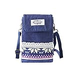 UrmissVintage Universal Cross-body Cell Phone Case Mini Canvas Shoulder Bag with Magnetic Snap for Women Men Ladies Teens Girls Kids