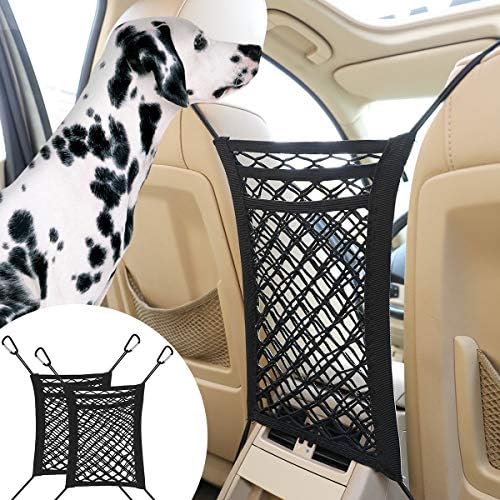 Pawaboo 2 Pack Dog Car Net Barrier, Safe Drive Disturb Stopper Easy