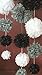 Premium Quality Tissue Paper Pom-Poms for Holiday, Anniversary, Birthday, Graduation, Wedding, Bridal & Baby Parties. Outdoor & Indoor Party Decorations. Pack of 12 (Black/Gray/White)