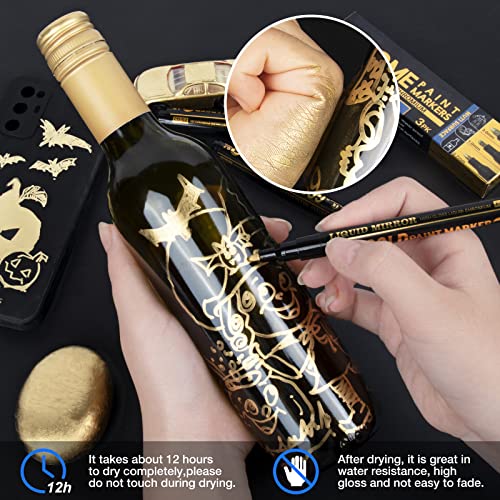 Art Liquid Gold Chrome Markers, KERIFI Reflective Gloss Metallic