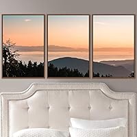 3 Piece Framed Canvas Wall Art Orange Sunset Canvas Prints Home Artwork Decoration for Living Room,Bedroom - 16