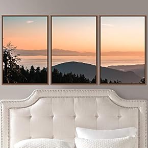 signwin 3 Piece Framed Canvas Wall Art Orange...