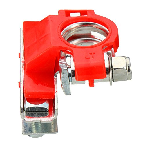 Winnerbe 2pcs Automotive Car Top Post Battery Terminals Wire Cable Clamp Terminal Connectors Black & Red