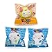 Super Slow Rising Cute JUMBO Squishies pack VERY RARE Kawaii Squishy Cat - 2 pc Honeybee Cream Scented and RANDOM Blue OR Green Cat Berry Scented, Stress Relief, Toy for Kids and Adults, Gift, Giant