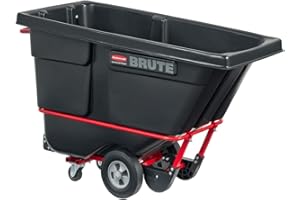 RUBBERMAID ROTOMOLDED TILT TRUCK, RECTANGULAR, PLASTIC, 0.5 CU YD, 850 LB CAPACITY, BLACK