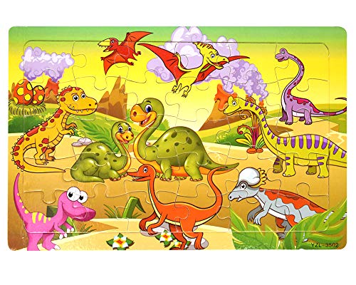 Wooden Jigsaw Puzzles Set for Kids Age 2-6 Year Old 30 Piece Colorful Wooden Puzzles for Toddler Children Learning Educational Puzzles Toys for Boys and Girls (4 Puzzles)