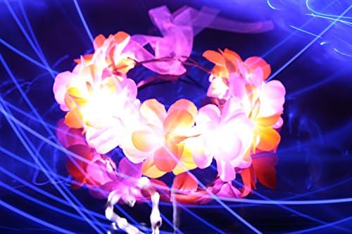 Mixed Pink LED Light Up Flower Crown/Floral Headband/Flower Hairpiece for Coachella, EDC, Halloween, Costume &amp; Beyond, Party Accessories