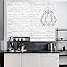 H2MTOOL Faux Brick Wallpaper, Removable Self Adhesive White Gray Wallpaper Peel and Stick for Home Decor (17.7” x 78.7”, White Grey)