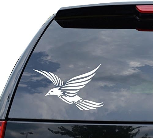 Tribal Art Bird Flying Decal Sticker Car Truck Motorcycle Window Ipad Laptop Wall Decor - Size (22 inch / 56 cm Wide) - Color (Matte BLACK)