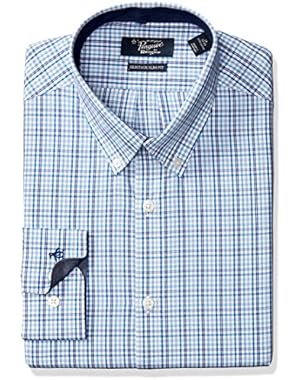 Men's Slim Fit Glen Plaid Check Dress Shirt