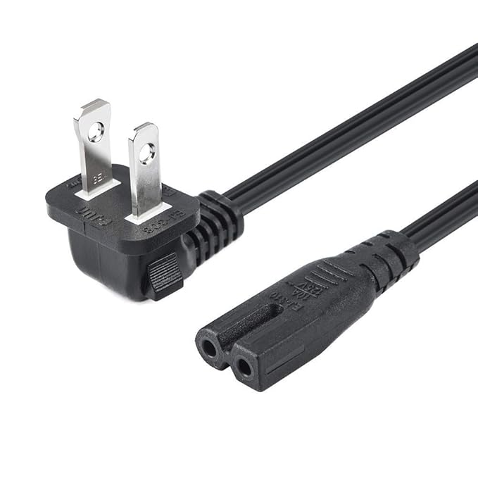 CableCreation 3 Feet 90 Degree 2Slot Polarized Power Cord