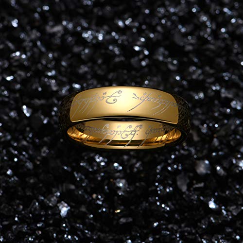 Zoesky 6mm 8mm Magic Tungsten Ring Gold Plated Wedding Band for Men and Women Comfort Fit (Golden 6mm, 5)