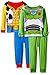 Disney Toddler Boys Toy Story Woody & Buzz Uniform 4-piece Cotton Pajama Set, Green/Blue, 2T