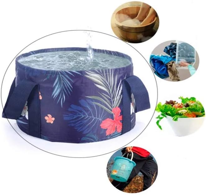 8.5L Collapsible wash basin, Masatow Lightweight Portable Outdoor Folding Wash Basin Collapsible Bucket Water Bag Wash Bucket for Camping Traveling Hiking Fishing Washing