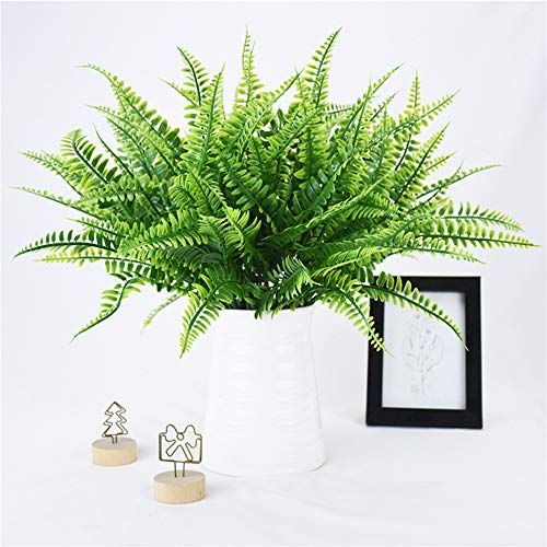 SzJias Artificial Ferns for Outdoors Fake Fern Plant Faux Boston Fern