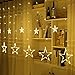 Alanda Star Curtain Lights 12 Stars 138 LEDs Curtain String Lights Stars Christmas Lights Perfect Decoration for Wedding, Christmas, Holiday, Parties and Home (Warm White)