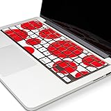 Kuzy Circles RED & WHITE Keyboard Cover Silicone Skin for MacBook Pro 13