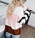 Suimiki Women's Casual Long Sleeve Pullover Color Block Striped Scoop Neck Knit Sweater Top