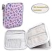 Teamoy Crochet Hook Case, Travel Storage Bag for Various Crochet Needles and Accessories, Lightweight and All in One Place, Easy to Carry, Purple Flowers(No Accessories Included)