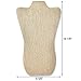 Mooca 6 Pieces Deluxe Burlap Linen Cover MDF Wood with Sturdy Cardboard Easel Necklace Display 8 5/8