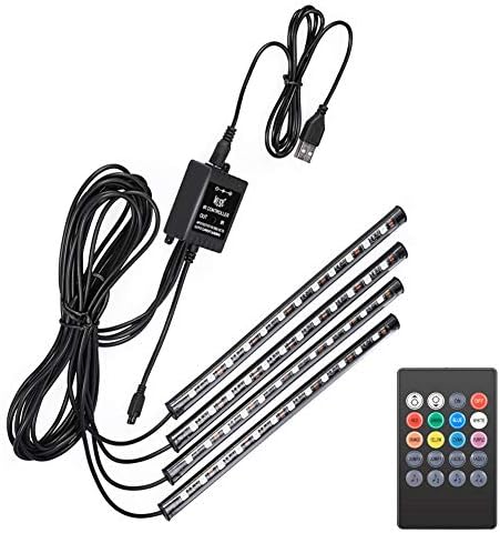 Akozon 車 Ledテープライト Usb シガーソケット 10w ビューティー 4本48led多色12v 家電 カメラ 防水 高輝度 多種フラッシモード ジュエリー 8色切替 フットライト 足下照明 音に反応 多種フラッシュモードリ B07v6cmwgz 新作製品 世界最高品質人気 正規品送料無料
