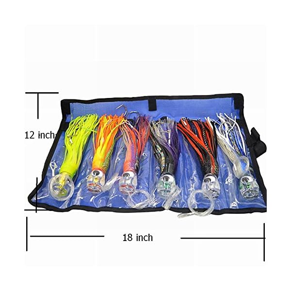 SET-of-6-Pusher-style-Marlin-Tuna-Mahi-Dolphin-Durado-Wahoo-Trolling-skirt-Lures-Rigged-and-bag-included-tuna-9-inch-Big-game-trolling-lure