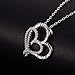 Caperci Sterling Silver I Love You to the Moon and Back Double Heart Pendant Necklace for Women, 18''