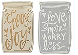 Bundle of 2 Collins Small Mason Jar Shaped Decorative Magnets - 