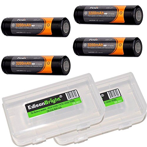 Buy 4 Pack Fenix ARBL2P 3200mAh Protected 18650 Rechargeable Liion Batteries with 2 X