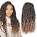Goddess Locs Crochet Hair 18 Inch 3 Packs Wavy Curly Ends Goddess Faux Locs Crochet Hair for Black Women Pre Looped Crochet Braids Synthetic Hair Extensions (24 Strands/pack,#1B/27)