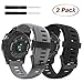 MoKo Band Compatible with Garmin Fenix 3/Fenix 3 HR/Fenix 5X/5X Plus/D2 Delta PX/Descent Mk1 Smart Watch, [2PACK] Soft Silicone Replacement Watch Band, Black & Gray