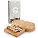 VonShef Oval Slide Out Bamboo Cheese Board and 4 Piece Knife Set, 14 x 8 inches approx