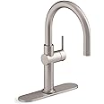 KOHLER 22975-VS Crue Bar Faucet, Kitchen Faucets for Sink, Wet Bar Prep Sink, Vibrant Stainless
