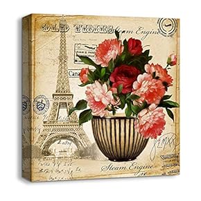 Canvas Wall Art for Living Room,Bedroom Home Decoration Vintage Artwork Ready to Hang - 12x12 inches