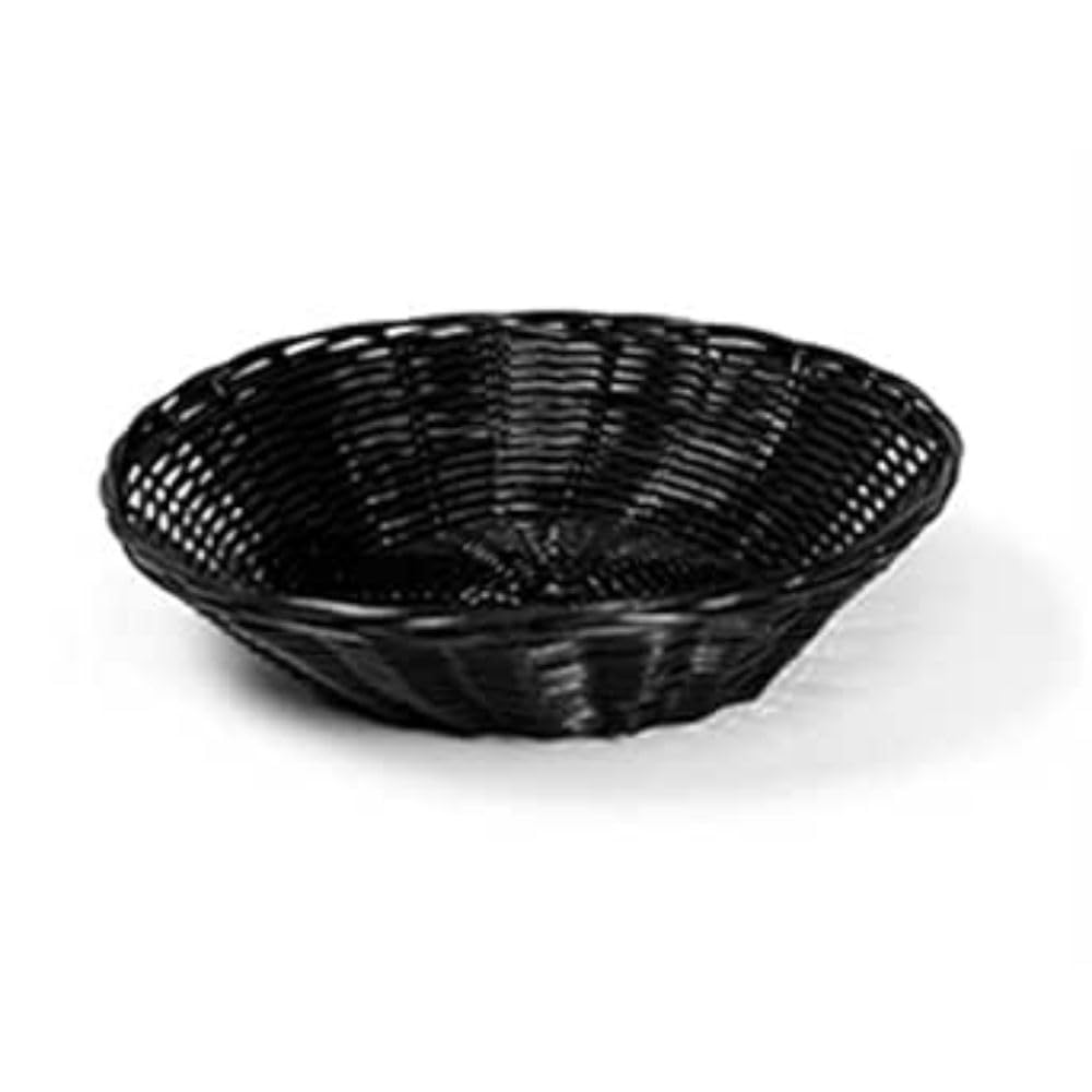 Zodiac C03002K Rattan Basket Round, 21 cm/8', Black