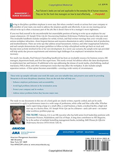 101 Sample Write-Ups for Documenting Employee Performance Problems: A Guide to Progressive Discipline & Termination