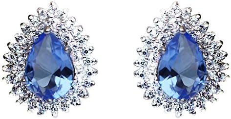 18k Gold Plated 925 Sterling Silver Round CZ Stud Earrings for Women