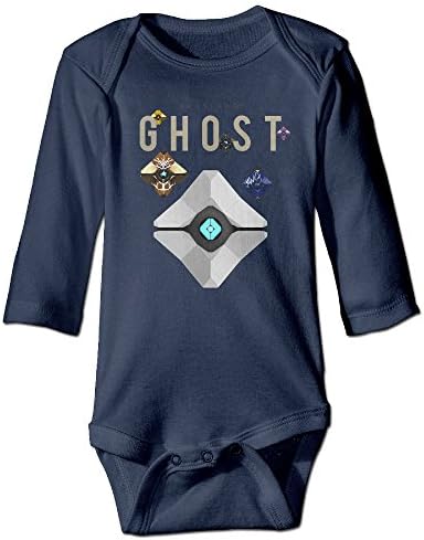 Destiny Retro Ghost Poster Kids Baby Long-sleeve Jumpsuit Navy