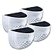 Litom Solar Fence Post Light, Semi-circle 6 LED Waterproof Powered Wall Lights, Outdoor Wall Mount Decorative Lights, for Garden Patio Deck Yard Stairway Driveway, White-4 PACK