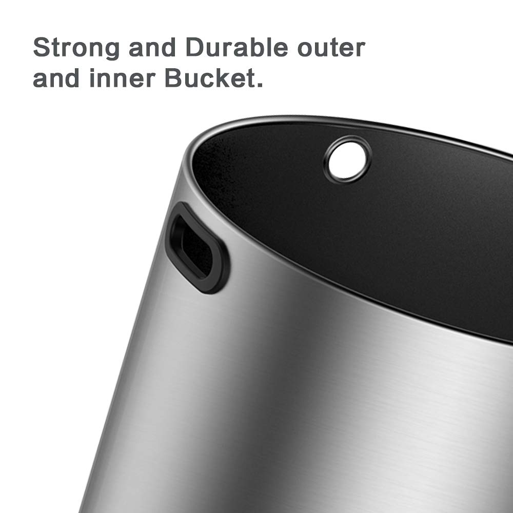 Upella 71 Liter / 18.8 Gallon Commercial Open Top Trash Can, Big Capacity, Brushed Stainless Steel: Industrial & Scientific