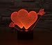 Romantic 3D Glow LED Night Light 7 Colors Optical Illusion Lamp Touch Sensor Perfect for Home Party Festival Decor Great Gift Idea (Arrow Through Heart)