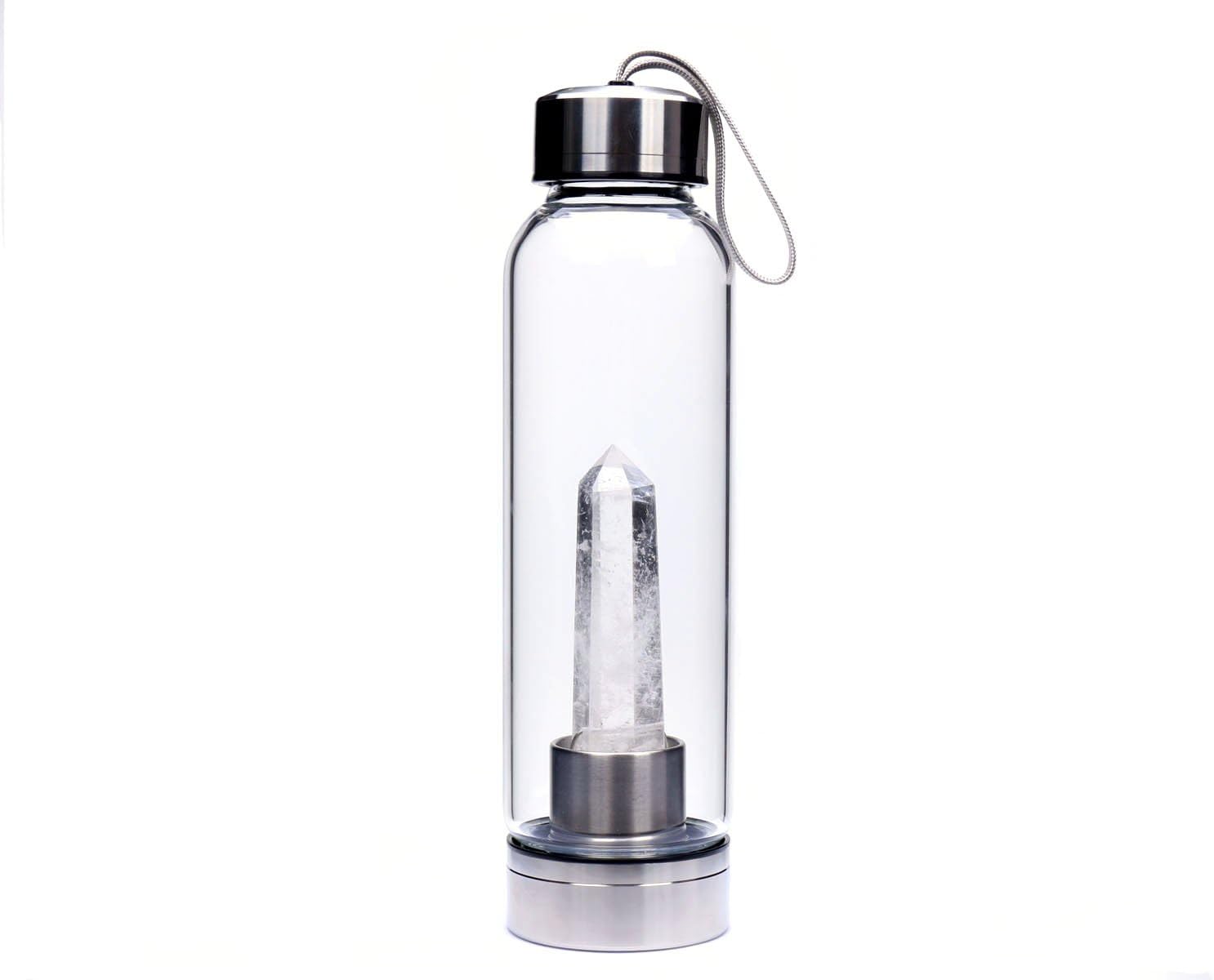 Natural White Quartz Crystal Bottle,Crystal Water Bottle,Crystal Point Bottle,Gemstone Bottle