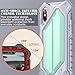 ELV Armor Case for iPhone X Case High Impact Resistant Rugged Armor Hybrid Full Body Protective Case Cover for Apple iPhone X with Magnetic Car Mount [Wireless Charging Not Compatible] (Mint/Grey)