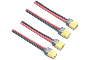 LINSYRC 2 Pairs Amass XT-60 XT60H Plug Male Female Connector Adapter with 5.9inch 12AWG Silicone Cable for RC Lipo Battery FP