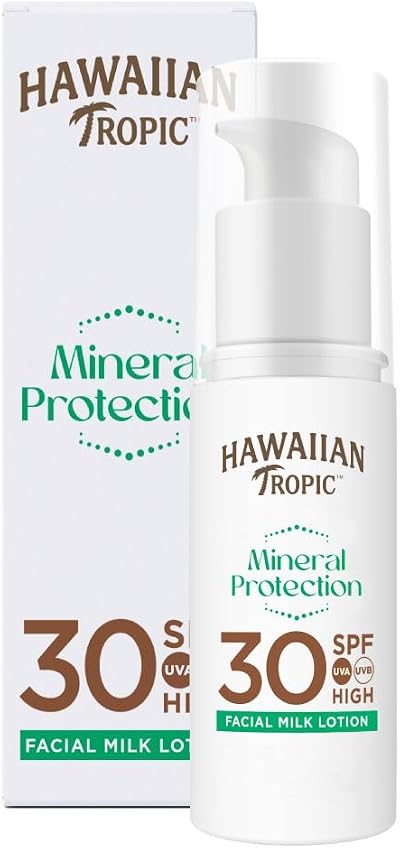 Hawaiian Tropic Mineral Protection SPF30 Face Sunscreen 50ml Zinc Oxide