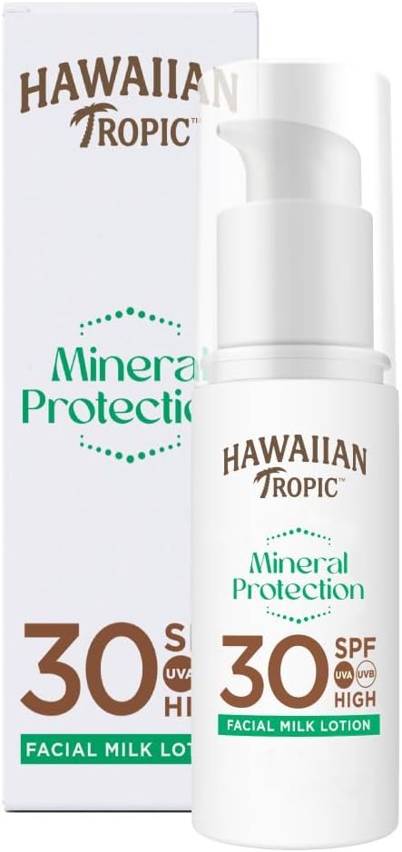 Hawaiian Tropic Mineral Protection SPF30 Face Sunscreen 50ml Zinc Oxide