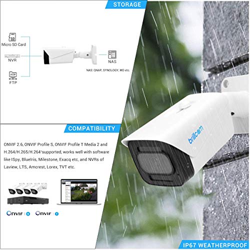Brillcam 4K Security Camera Outdoor - 8MP PoE Bullet Camera With Night Vision & Human Detection