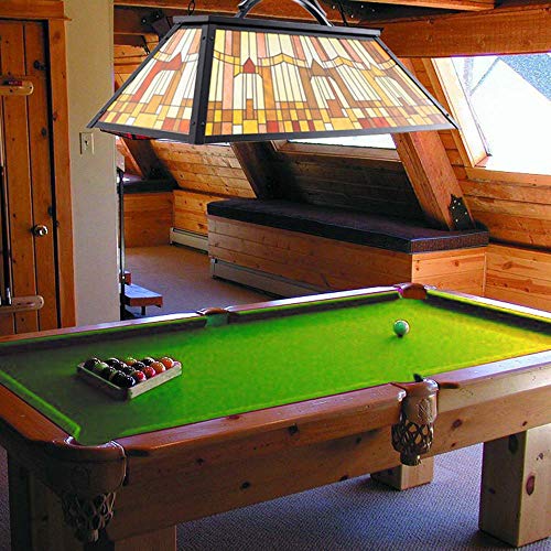 Wellmet Tiffany-Style Pool Table Light, 3-Light DIY Pool Table Lighting for 7ft, 8ft, 9ft Pool Table, Billiard Lights for Game Room Beer Party Men's Cave