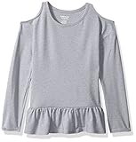 French Toast Girls' Long Sleeve Cold Shoulder Peplum Top